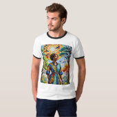 Sunlit Mosaic Queen Herfst Art T-shirt (Voorkant volledig)