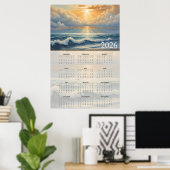 Sunlit Ocean Horizon 2026 Calendar  Poster (Thuiskantoor)
