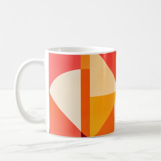 Sunlit Plum Orange Geometric Abstract Koffiemok (Links)