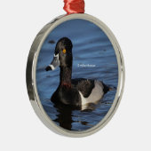 Sunlit Profile of a Ring-Necked Duck Metalen Ornament (Rechts)
