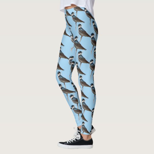 Sunlit Profile of a Tree Swallow Songbird Leggings (Links)