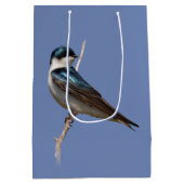 Sunlit Profile of a Tree Swallow Songbird Medium Cadeauzakje (Achterkant)