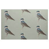 Sunlit Profile of a Tree Swallow Songbird Stof (Fat Quarter)