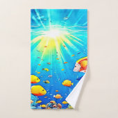 Sunlit Reef Life Glow Art Bad Handdoek (Handdoek)