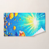 Sunlit Reef Life Glow Art Bad Handdoek (Handdoek)
