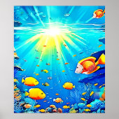 Sunlit Reef Life Glow Art Poster (Voorkant)