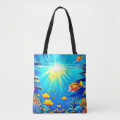 Sunlit Reef Life Glow Art Tote Bag (Voorkant)