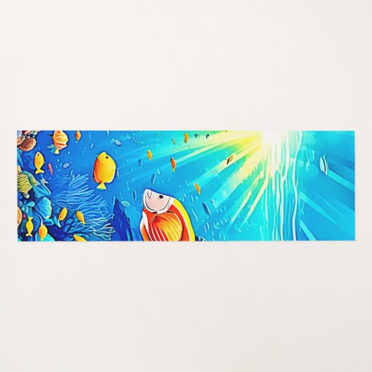 Sunlit Reef Life Glow Art Yogamat (Achterkant (horizontaal))