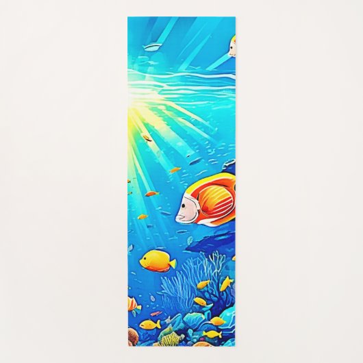 Sunlit Reef Life Glow Art Yogamat (Voorkant)
