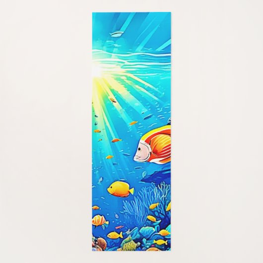 Sunlit Reef Life Glow Art Yogamat (Achterkant)