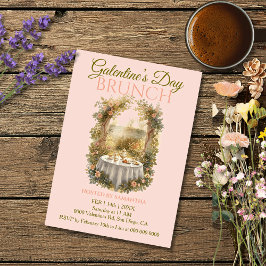 Sunlit Rococo Garden Galentine Brunch Florals Tea Kaart