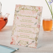 Sunlit Rococo Garden Galentine Brunch Florals Tea Reclamebord Met Voetstuk (Insitu)