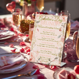 Sunlit Rococo Garden Galentine Brunch Florals Tea Reclamebord Met Voetstuk