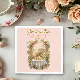 Sunlit Rococo Garden Galentine Brunch Table Floral Servet