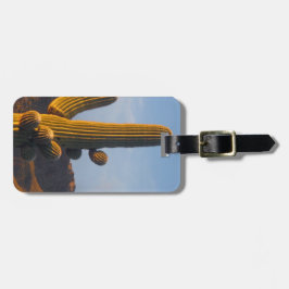 Sunlit Saguaro Cactus Bagagelabel