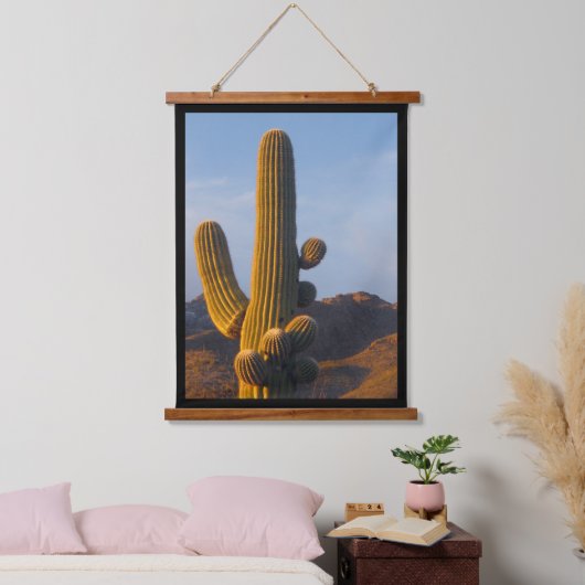 Sunlit Saguaro Cactus Hangend Wandkleed (Slaapkamer)