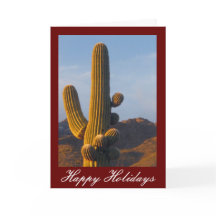 Sunlit Saguaro Cactus  Holiday Kaart