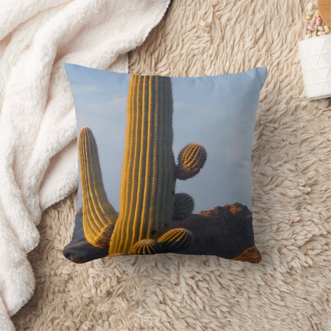 Sunlit Saguaro Cactus - Pillow Kussen (Deken)