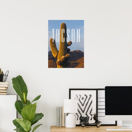 Sunlit Saguaro Tucson Scene Poster (Thuiskantoor)