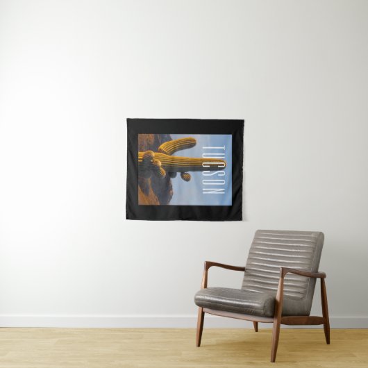 Sunlit Saguaro Tucson Scene Wandkleed (In Situ (horizontaal))