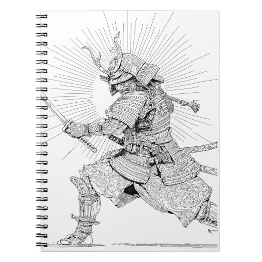 Sunlit Samurai Precision Line Art Notitieboek (Voorkant)