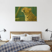 Sunlit Silence - Rustende luipaard in het licht va Canvas Afdruk (Insitu (Slaapkamer))