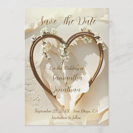 Sunlit Spring Heart  Save The Date (Voorkant)