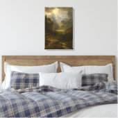 Sunlit Valley Mountain Uitzicht Canvas Afdruk (Insitu (Slaapkamer))