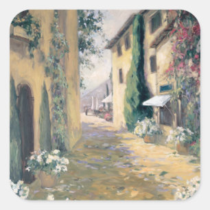 Sunlit Villa I Vierkante Sticker