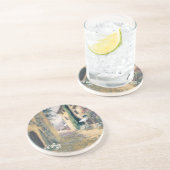 Sunlit Villa I Zandsteen Onderzetter (Zijkant)