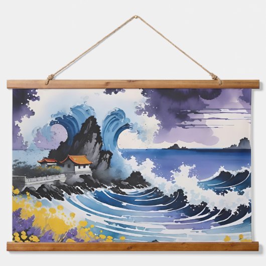 Sunlit Voyage en Seaspray Shoreline Hangend Wandkleed (Voorkant)