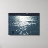 Sunlit Water Cardiff Bay Canvas Afdruk (Voorkant)