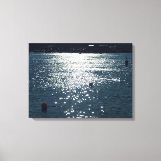 Sunlit Water Cardiff Bay Canvas Afdruk (Voorkant)