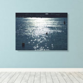 Sunlit Water Cardiff Bay Canvas Afdruk (Insitu (Houten vloer))