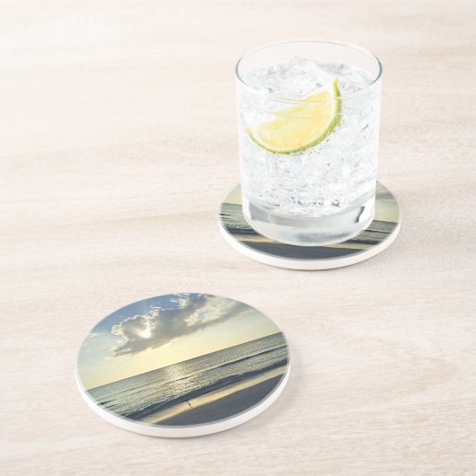 Sunlit Waves at First Light Zandsteen Onderzetter (Zijkant)