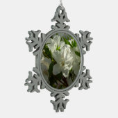 Sunlit White Azaleas Beauful Spring Flowers Tin Sneeuwvlok Ornament (Links)