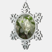 Sunlit White Azaleas Beauful Spring Flowers Tin Sneeuwvlok Ornament (Rechts)