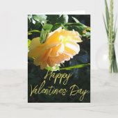 Sunlit Yellow Rose Happy Valentiine Day Card Kaart (Voorkant)