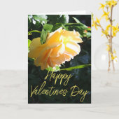 Sunlit Yellow Rose Happy Valentiine Day Card Kaart (Gele Bloem)