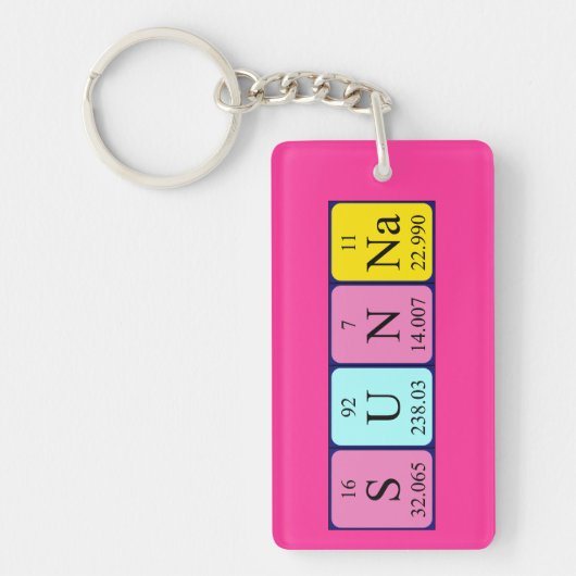 Sunna periodieke table name keying sleutelhanger (Voorkant)