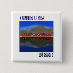 Sunndalsora Noorwegen Scandinavian Vierkante Button 5,1 Cm