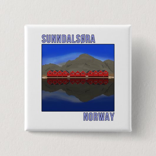 Sunndalsora Noorwegen Scandinavian Vierkante Button 5,1 Cm (Voorkant)