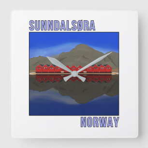 Sunndalsora Noorwegen Scandinavian Vierkante Klok