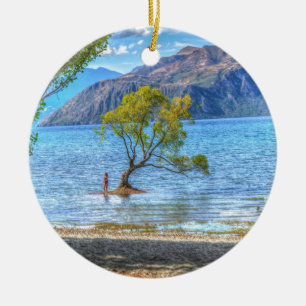Sunning Lake Wanaka Nieuw-Zeeland Zee eilandgesche Keramisch Ornament