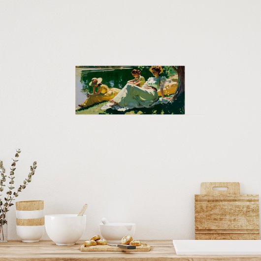 Sunning lakeside poster (Keuken)