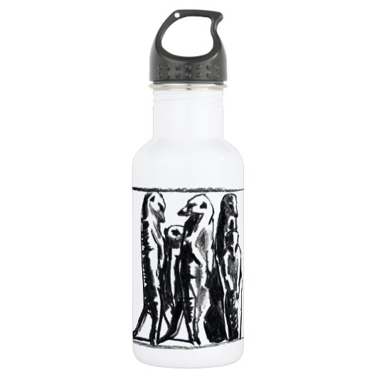 Sunning Meerkats - Waterfles (Voorkant)