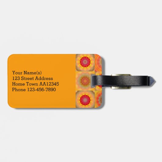 Sunny Abstract Floral Design Bagagelabel (Achterkant horizontaal)