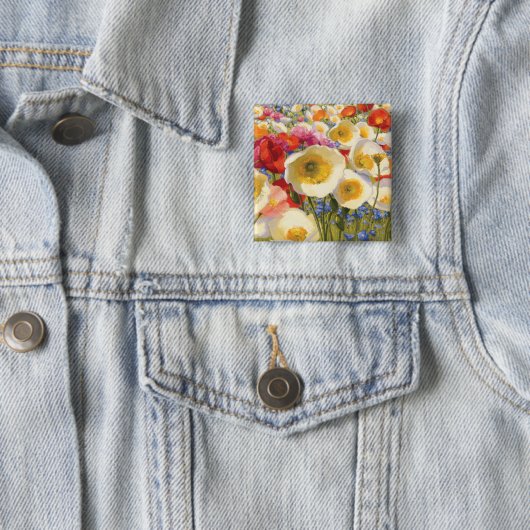 Sunny Abundance Vierkante Button 5,1 Cm (In situ)