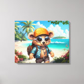 Sunny Adventures met Beachy Beer - Klaar voor Plez Canvas Afdruk (Voorkant)
