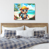 Sunny Adventures met Beachy Beer - Klaar voor Plez Canvas Afdruk (Insitu (Slaapkamer))